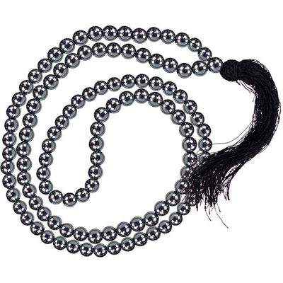 34&quot; Mala Prayer Beads - Hematite, SKU KH-98070, UPC 6016200821837