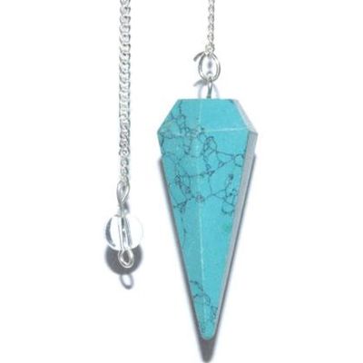 6-Sided Pendulum - Blue Howlite, SKU PEND-54, UPC 6016204030020