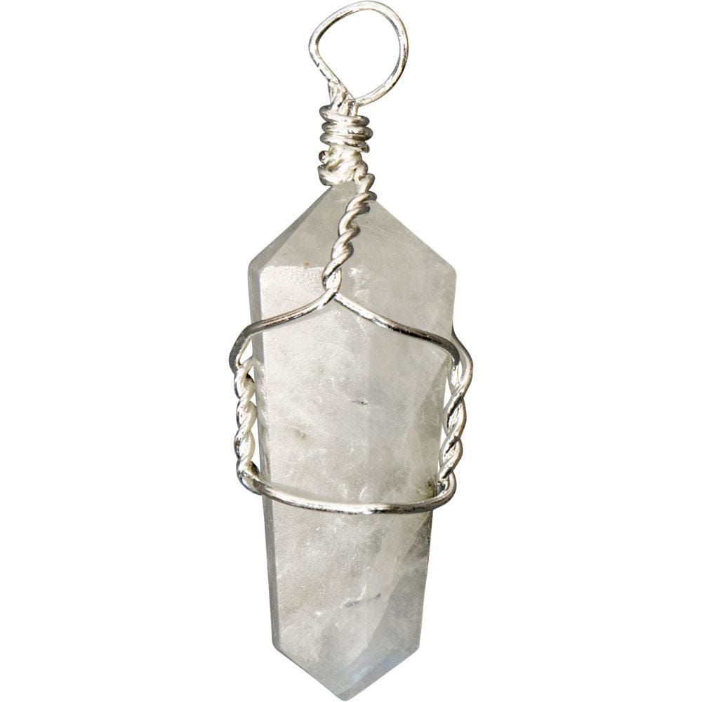 Wire Wrapped Point Pendant - Rainbow Moonstone, SKU KH-98719-D5, UPC 700317056423