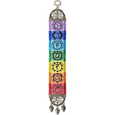 13.5&quot; Door Hanging Woven Narrow Carpet - 7 Chakras, SKU KH-63384, UPC 6016218878816