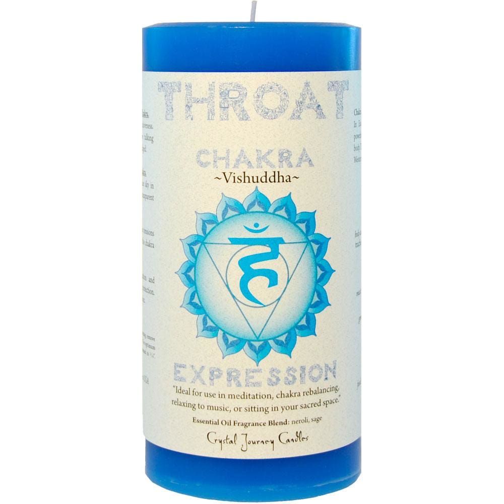3&quot; x 6&quot; Reiki Charged Chakra Pillar Candle - Throat Vishuddha - Light Blue, SKU KH-84505, UPC 60162…