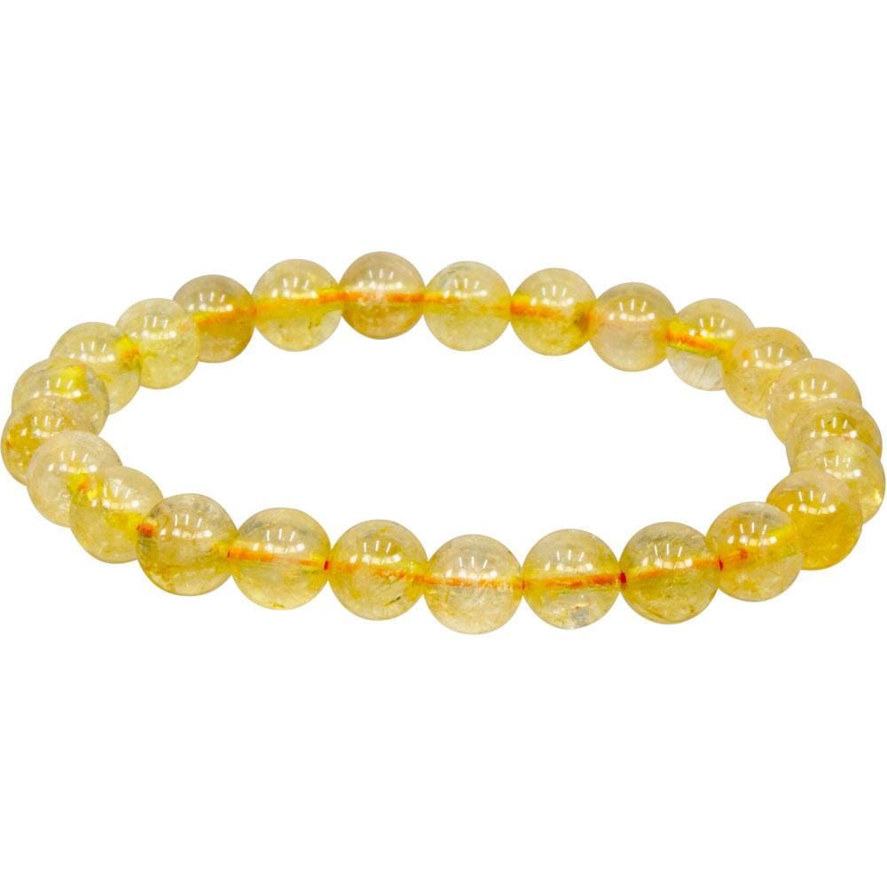 6-7 mm Elastic Bracelet Round Beads - Citrine, SKU KH-98554, UPC 6016209728762