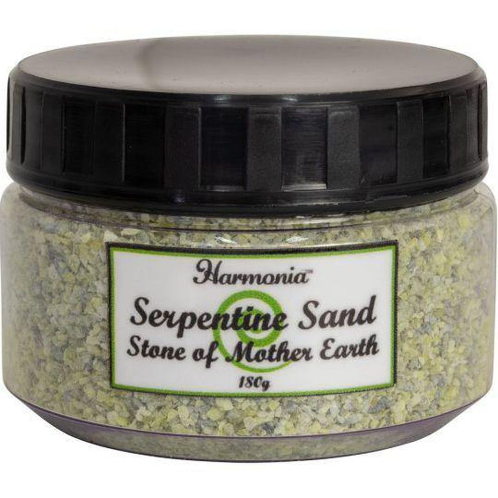 Gemstone Sand Jar 180 gram - Serpentine, SKU KH-62027, UPC 6016206352328