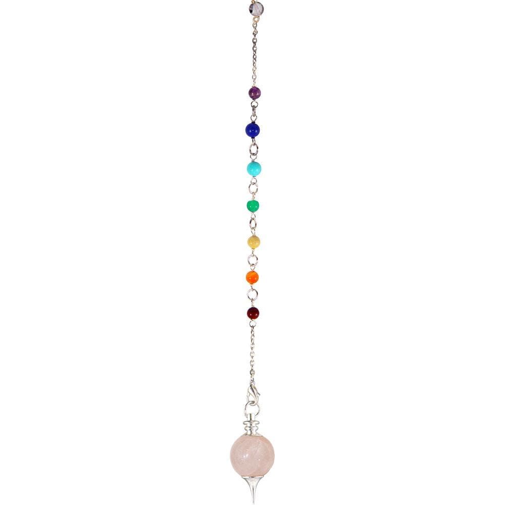 Pendulum Sephoroton with Chakra - Rose Quartz, SKU KH-61358, UPC 6016212075013