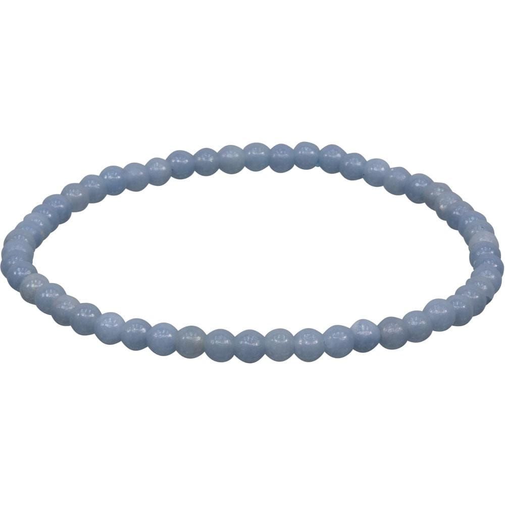 4 mm Elastic Bracelet Round Beads - Angelite, SKU KH-98655, UPC 6016201935922