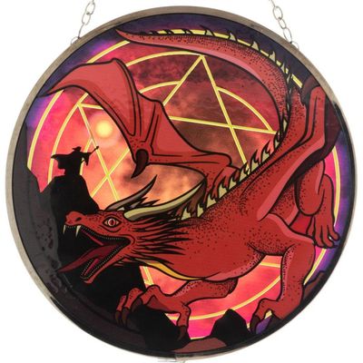 6&quot; Glass Suncatcher - Dragon, SKU KH-63074, UPC 6016049839819