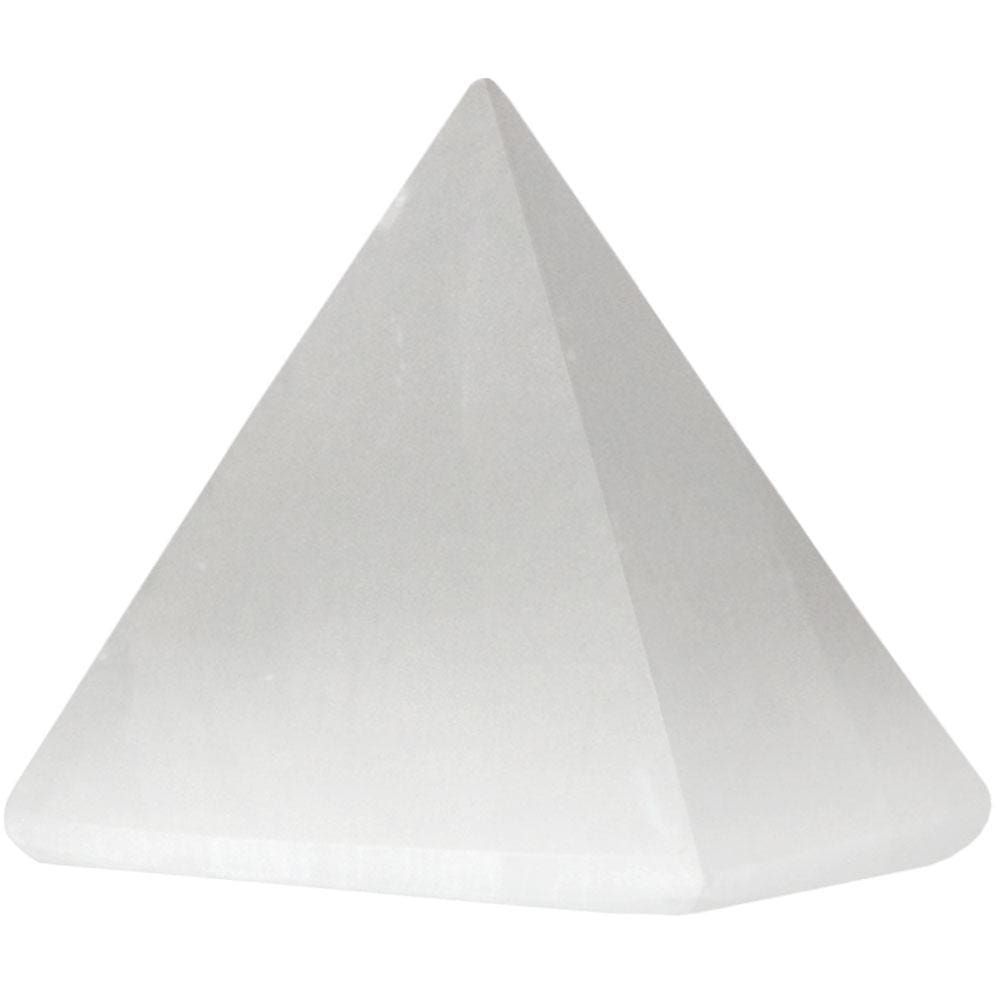 35-45 mm Gemstone Pyramid - Selenite, SKU KH-63117, UPC 6016206124116