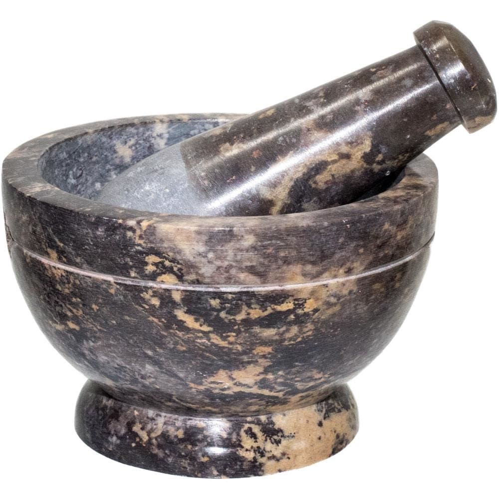 4&quot; Soapstone Mortar &amp; Pestle - Natural, SKU KH-64201, UPC 6016202149182