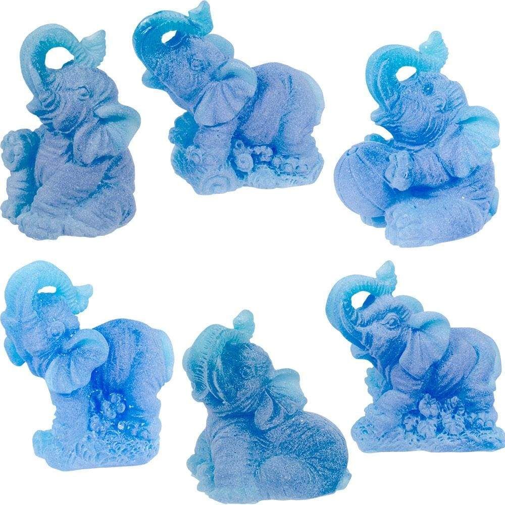2&quot; Frosted Acrylic Feng Shui Figurines - Elephants - Blue (Set of 6), SKU KH-32257, UPC 60162063763…