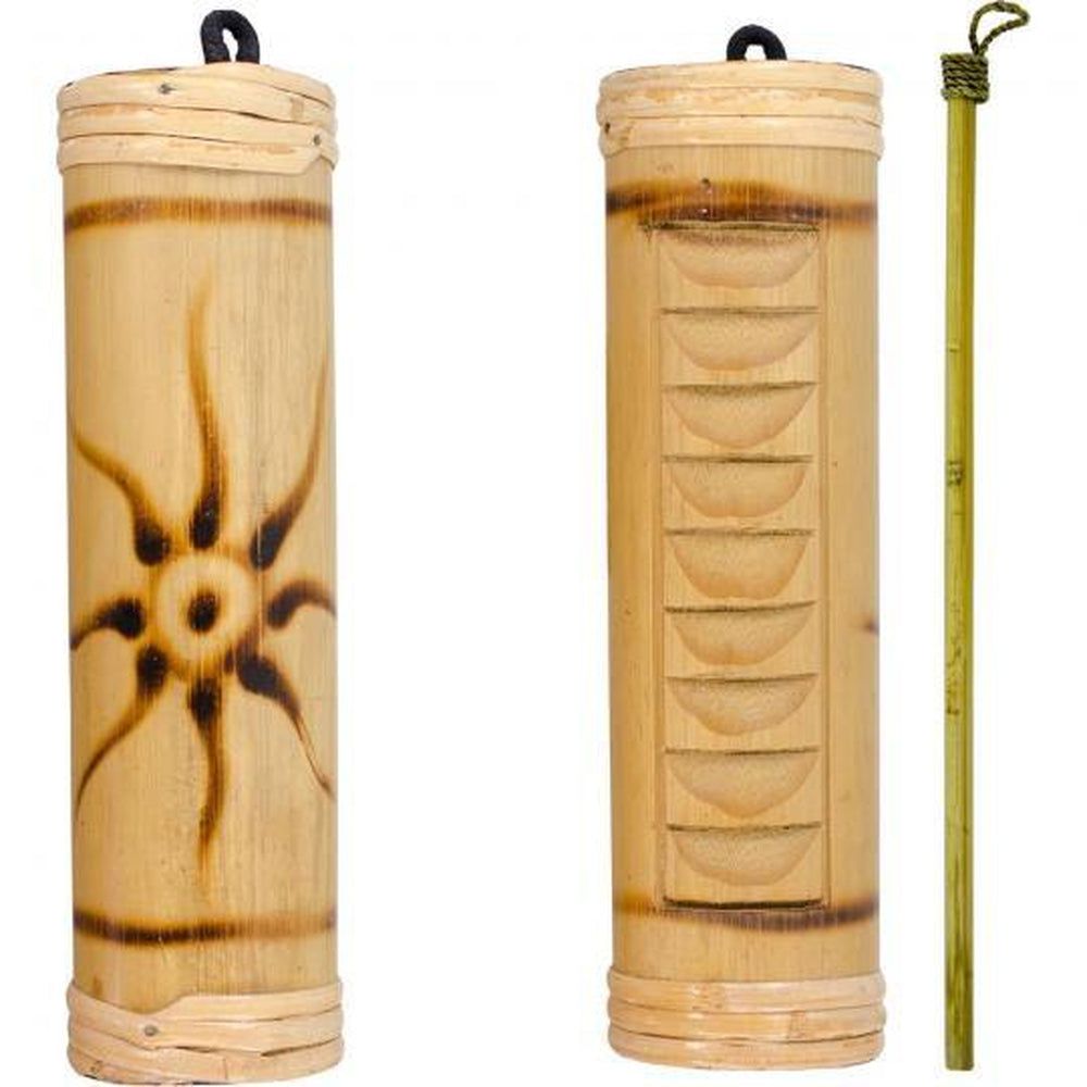 8&quot; Bamboo Rainstick - Fireburned, SKU KH-31263, UPC 6016215286249
