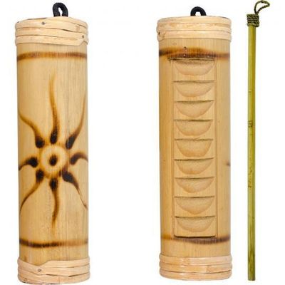 8&quot; Bamboo Rainstick - Fireburned, SKU KH-31263, UPC 6016215286249
