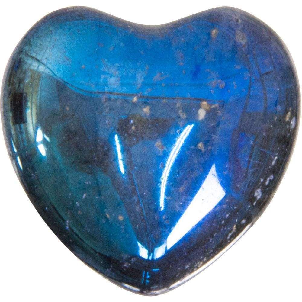 1&quot; Puffed Gemstone Heart - Black Rainbow Quartz, SKU KH-62404, UPC 6016229666648