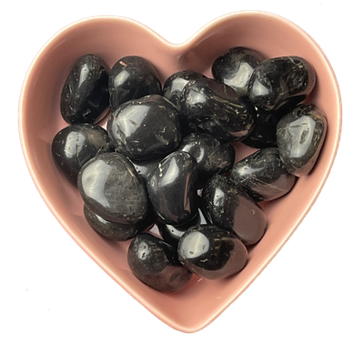 Black Onyx Tumbled Stone Natural Gemstone - One Stone, SKU TR-495, UPC 6016203531528