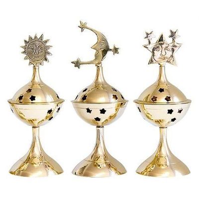 6&quot; Celestial Solid Brass Cone Burners (Set of 3), SKU 230, UPC 6016230924997