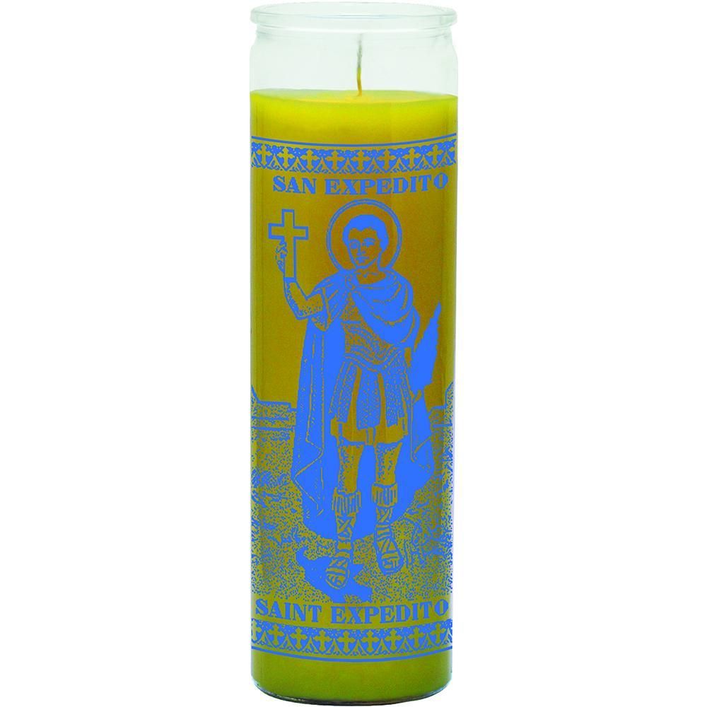 7 Day Glass Candle St. Expeditus - Yellow, SKU WP-575-796, UPC 6016202233232