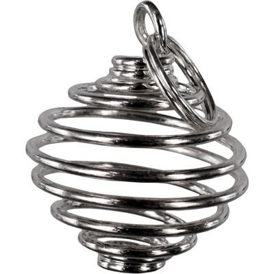3/4&quot; Silver Plated Cage Pendant for Tumbled Stones, SKU KH-98994-D6, UPC 6016200936913