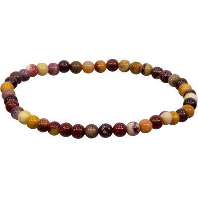 4 mm Elastic Bracelet Round Beads - Mookaite, SKU KH-98636, UPC 6016201537553