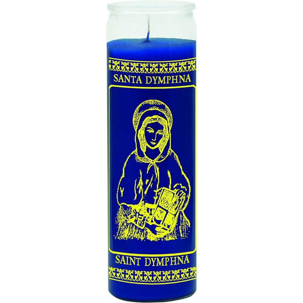 7 Day Glass Candle St. Dymphna - Blue, SKU WP-575-813, UPC 6016000890828
