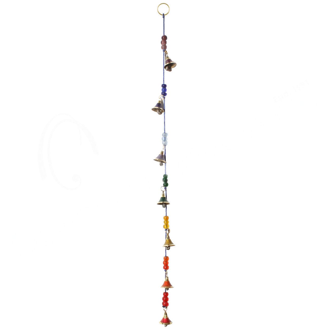 28&quot; Brass String Bells - Blue Chakra, SKU KH-31345, UPC 6016214353300