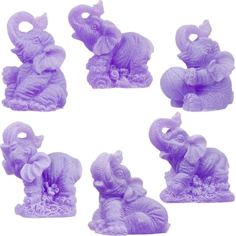2&quot; Frosted Acrylic Feng Shui Figurines - Elephants - Purple (Set of 6), SKU KH-32256, UPC 601620629…