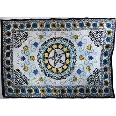 72&quot; x 108&quot; Flower Pentagram Tapestry, SKU X015-CPS-FP, UPC 6016217230257