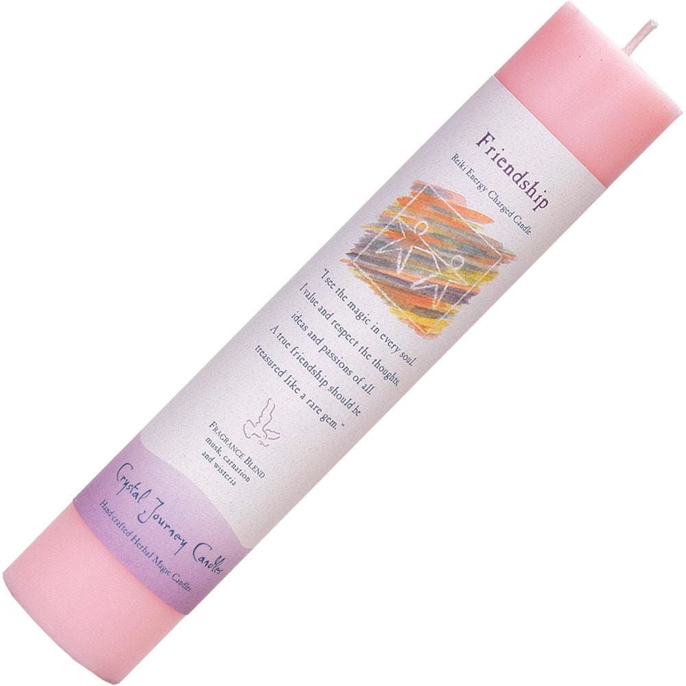 Reiki Charged Herbal 1.5&quot; x 7&quot; Pillar Candle - Friendship, SKU KH-84410, UPC 6016201664617