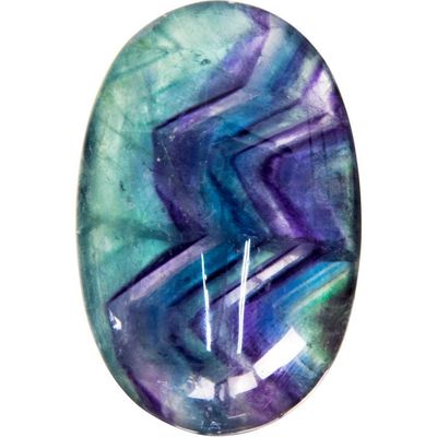 1.75&quot; Palm Stone - Rainbow Fluorite, SKU KH-62392, UPC 6016201760784