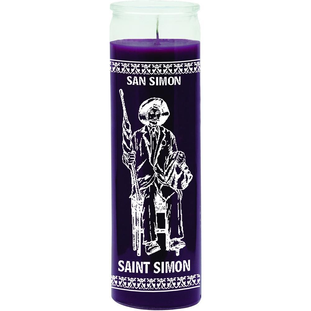 7 Day Glass Candle St. Simon - Purple, SKU WP-575-812-11, UPC 6016256214201