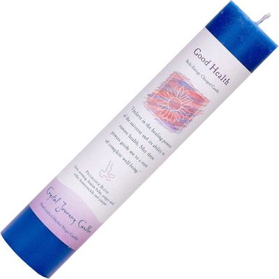 Reiki Charged Herbal 1.5&quot; x 7&quot; Pillar Candle - Good Health, SKU KH-84403, UPC 6016217141140