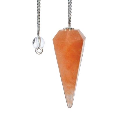 6-Sided Pendulum - Red Aventurine, SKU PEND-60, UPC 6016215556588