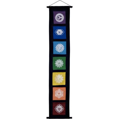 50&quot; Cotton Flaps Banner - 7 Chakras, SKU KH-57428, UPC 6016218973979