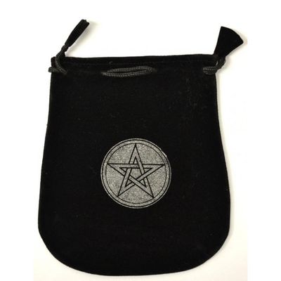 5&quot; x 5&quot; Black Velvet Bag - Pentagram, SKU Y019-PBV4, UPC 6016200409462