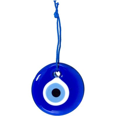 2.5&quot; Evil Eye Talisman - Round Glass, SKU KH-63309, UPC 6016209447489