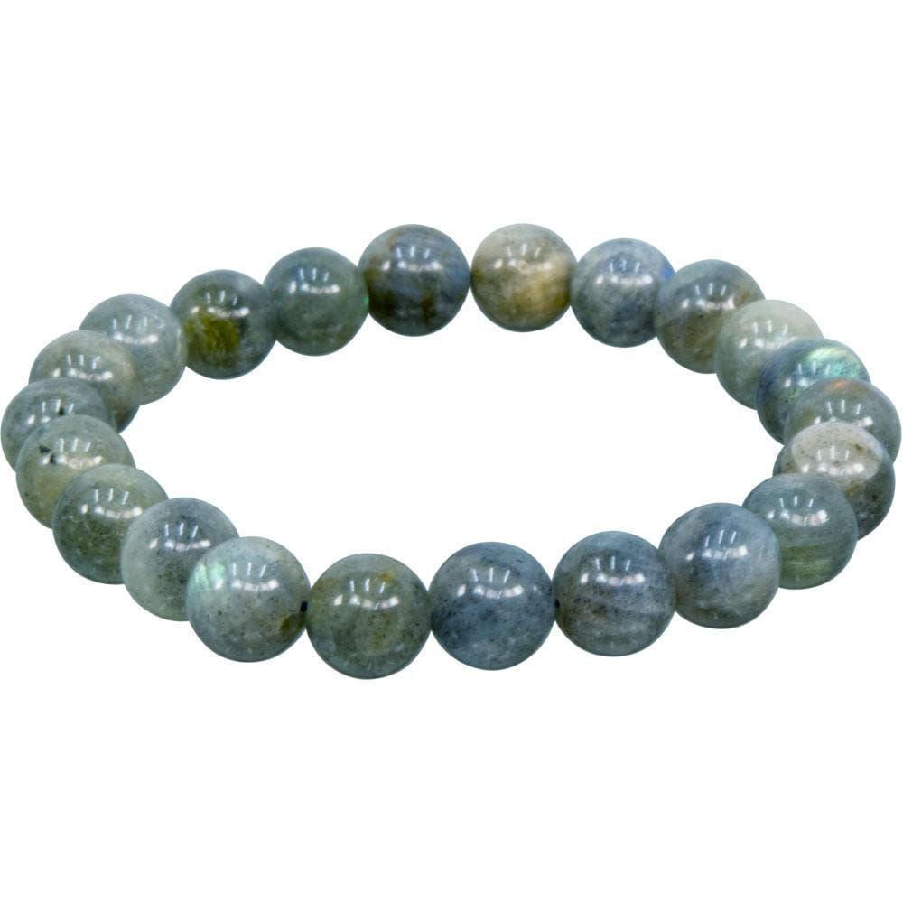 6-8 mm Elastic Bracelet Round Beads - Blue Labradorite, SKU KH-98550, UPC 6016203341363