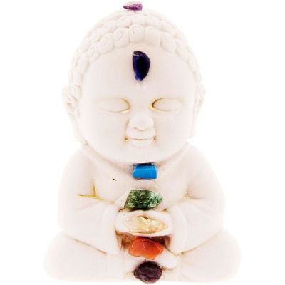 2.5&quot; Gypsum Cement Buddha Figurine - Chakras, SKU KH-12155, UPC 6016205481470