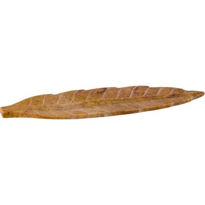 10&quot; Natural Soapstone Incense Holder - Carved Leaf, SKU KH-89220, UPC 6016206749722