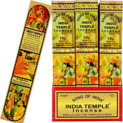 India Temple Incense Display - 15 gram (Set of 24 Packs), SKU KH-72141, UPC 6016209213299