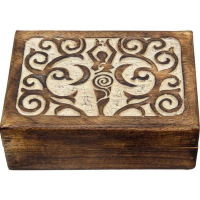 5&quot; x 7&quot; Mango Wood Box - Goddess, SKU KH-44334, UPC 6016201731746