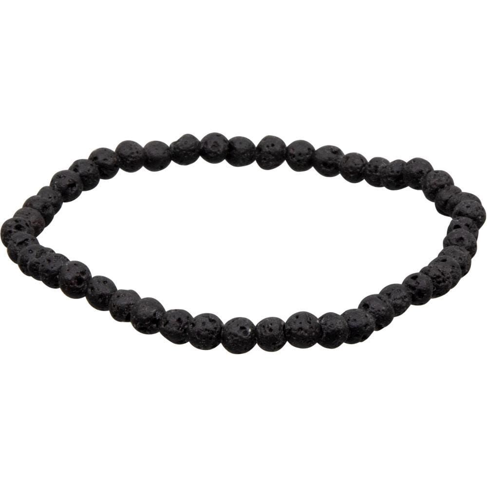 4 mm Elastic Bracelet Round Beads - Lava, SKU KH-98343, UPC 6016203752794