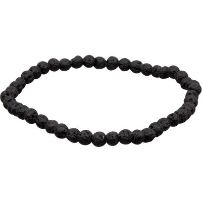 4 mm Elastic Bracelet Round Beads - Lava, SKU KH-98343, UPC 6016203752794