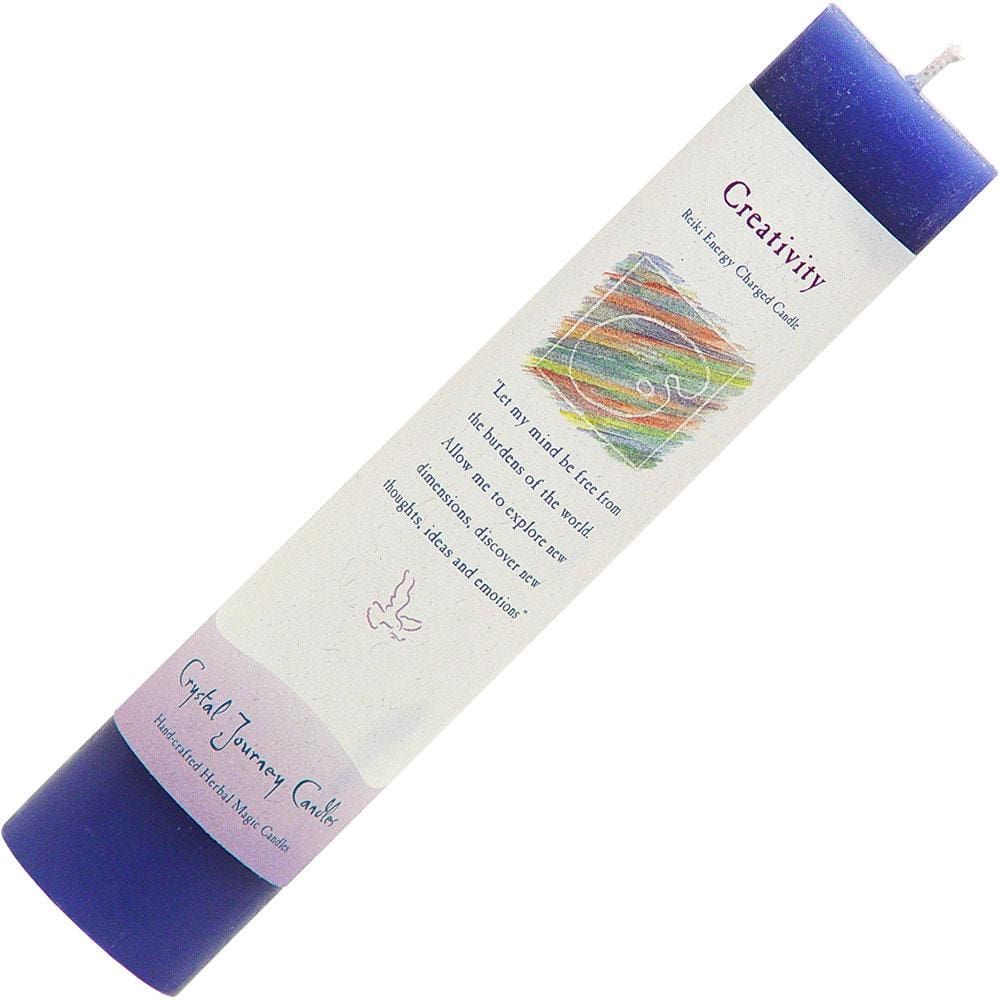 Reiki Charged Herbal 1.5&quot; x 7&quot; Pillar Candle - Creativity, SKU KH-84417, UPC 6016203071000