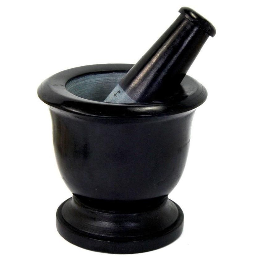 3&quot; Black Soapstone Mortar &amp; Pestle, SKU 15335, UPC 6016224250224