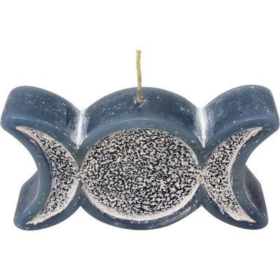 4&quot; Sacred Symbol Candle - Triple Moon Grey, SKU KH-81565, UPC 6016210572583
