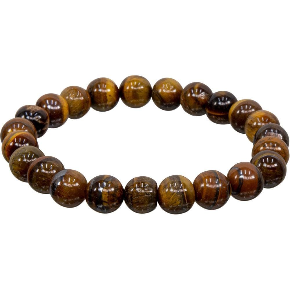 8 mm Elastic Bracelet Round Beads - Tiger Eye, SKU KH-98506, UPC 6016207554516