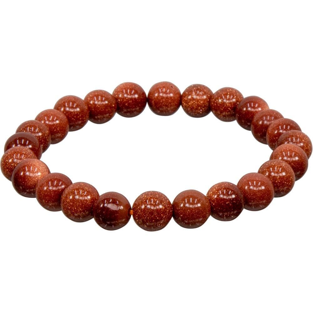 8 mm Elastic Bracelet Round Beads - Red Goldstone, SKU KH-98509, UPC 6016200280290