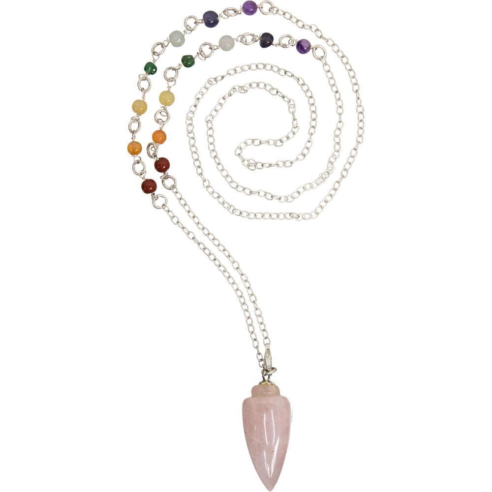 34&quot; Pendulum Necklace - Rose Quartz, SKU KH-61159, UPC 6016202629677