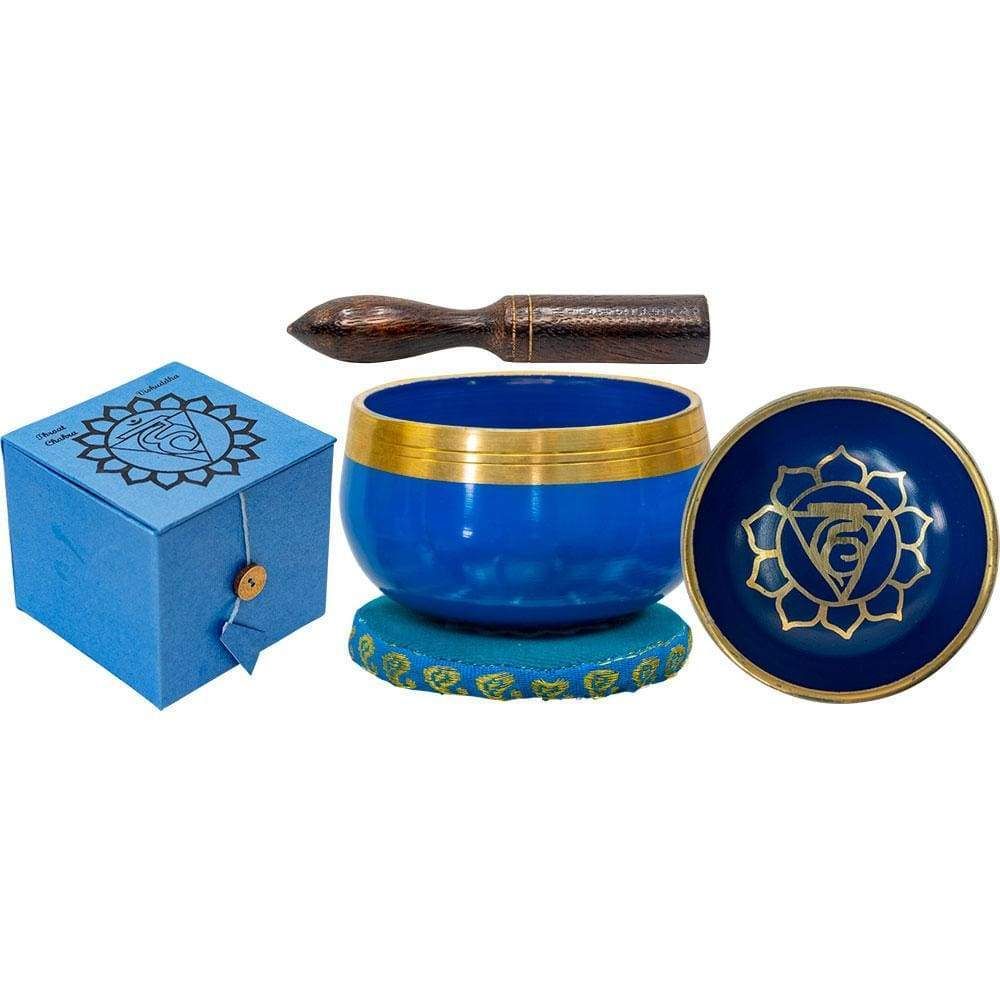 5&quot; Mini Chakra Singing Bowl Blue - Throat, SKU KH-31541, UPC 6016204546576