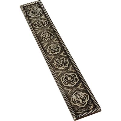 9.75&quot; Aluminum Incense Holder - 7 Chakras, SKU KH-89602, UPC 6016217556517