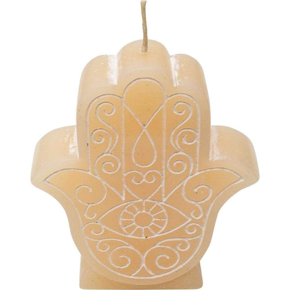 4&quot; Sacred Symbol Candle - Fatima Hand Ivory, SKU KH-81564, UPC 6016207989943