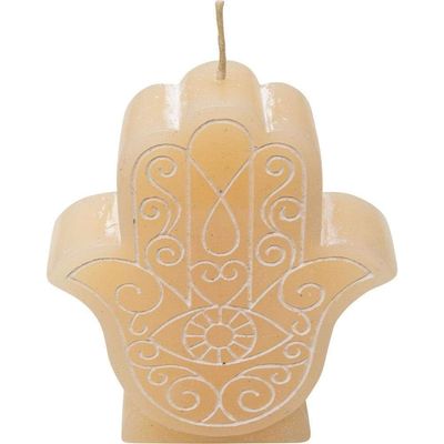 4&quot; Sacred Symbol Candle - Fatima Hand Ivory, SKU KH-81564, UPC 6016207989943